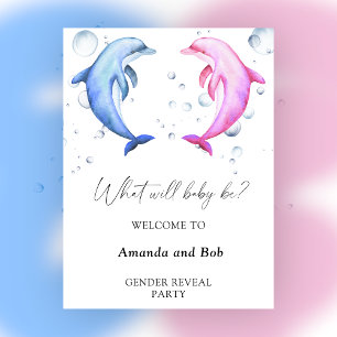 What will baby be gender reveal welcome poster