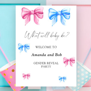 What will baby be gender reveal welcome poster