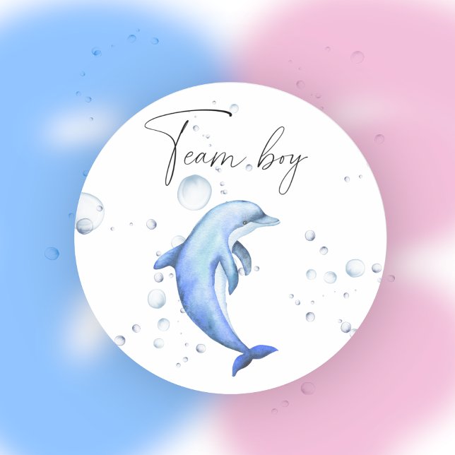 What will baby be team boy  classic round sticker (Creator Uploaded)