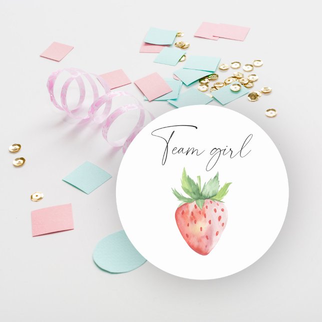 What will baby be team girl classic round sticker (Creator Uploaded)