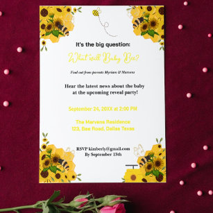 What will baby bee Gender reveal  baby shower  Postcard