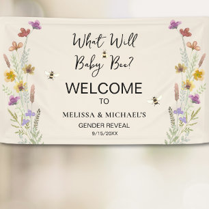 What Will Baby Bee Gender Reveal Banner