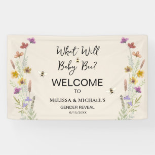 What Will Baby Bee Gender Reveal Banner