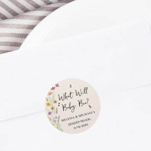 What Will Baby Bee Gender Reveal Classic Round Sticker