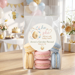 What Will Baby Bee Gender Reveal Classic Round Sticker