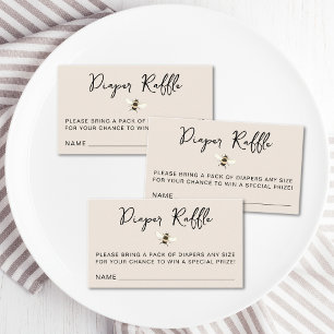 What Will Baby Bee Gender Reveal Diaper Raffle Enclosure Card