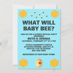 What Will Baby Bee Gender Reveal Invitation
