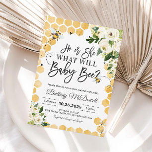 What Will Baby Bee Gender Reveal Invitation