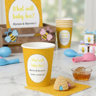 What will baby bee Gender reveal party  Paper Cups