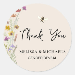 What Will Baby Bee Gender Reveal Thank You Classic Round Sticker