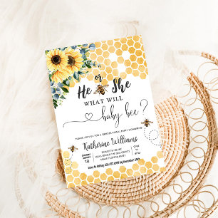What Will Baby Bee Honey Bee Baby Shower Invitation