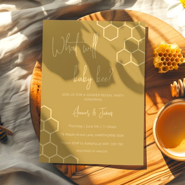 What Will Baby Bee Honeycomb Gender Reveal Invitation (Creator Uploaded)