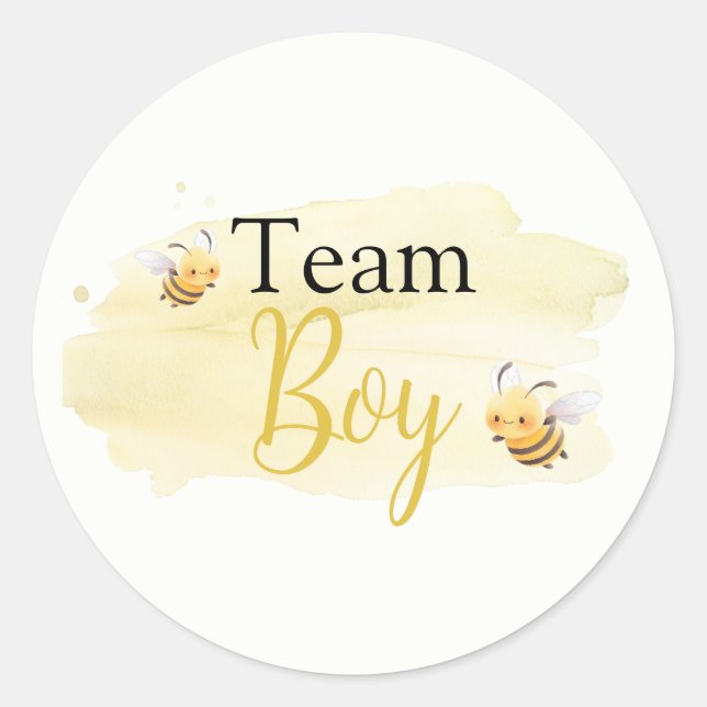 What Will Baby Bee Team Boy Classic Round Sticker (Front)