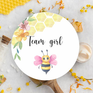 What will baby bee team girl  classic round sticker