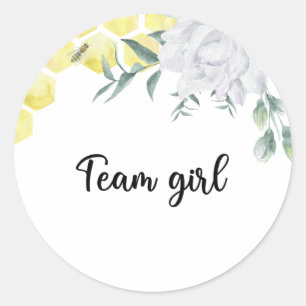 What will baby bee team girl  classic round sticker