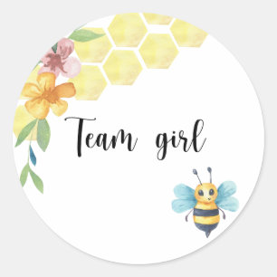 What will baby bee team girl  classic round sticker