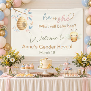 What Will Baby Bee Welcome Sign Backdrop