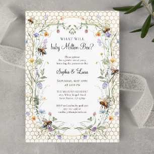 What will baby Bee Wildflower Bees Gender Reveal Invitation