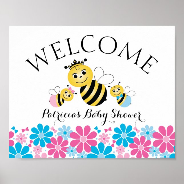What Will Our Honey Bee Gender Reveal Poster (Front)