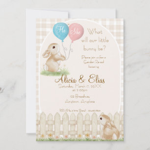 What Will Our Little Bunny Be?  Gender Reveal Invitation