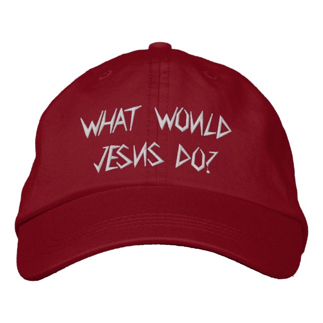 What would jesus do? embroidered hat (Front)
