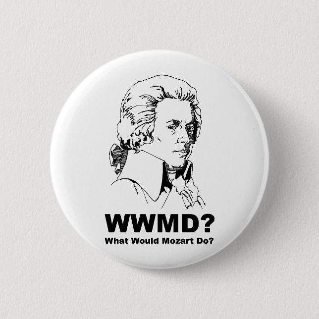 What Would Mozart Do 6 Cm Round Badge (Front)