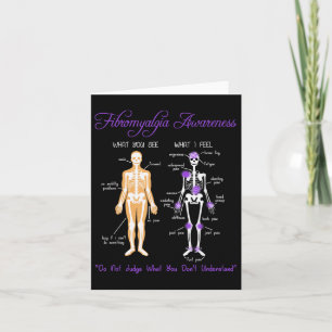 What You See What I Feel Skeleton Fibromyalgia Awa Card