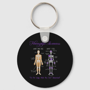 What You See What I Feel Skeleton Fibromyalgia Awa Key Ring