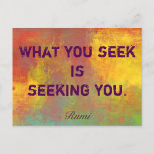 What You seek Rumi Quote Typography Postcard
