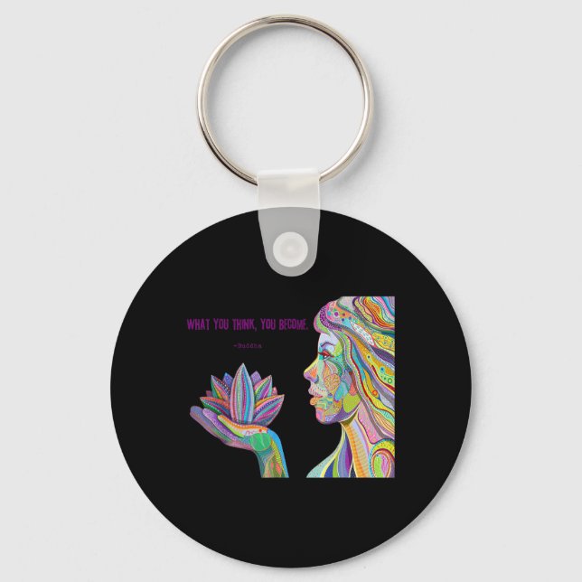 What You Think You Become Buddha Quotes Quotes Key Ring (Front)