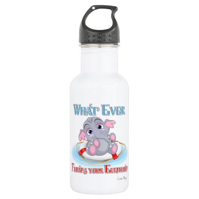 Whatever Floats Your Baby Elephant 532 Ml Water Bottle (Front)
