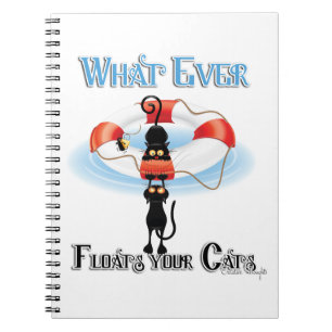 WhatEver Floats your Cats 2 Spiral Notebook