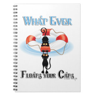 WhatEver Floats your Cats Spiral Notebook