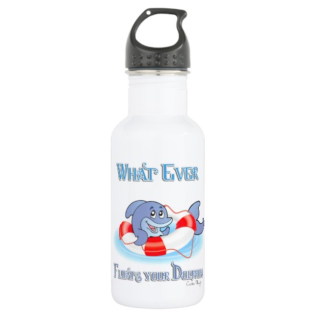 Whatever Floats Your Dolphin 532 Ml Water Bottle (Front)