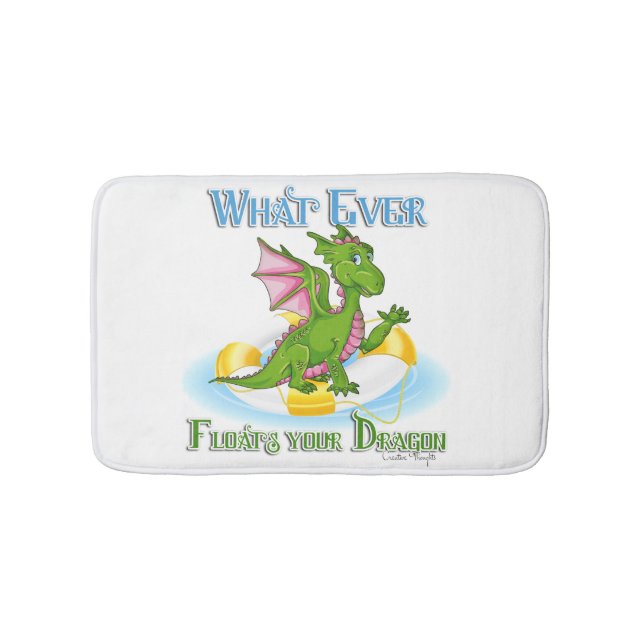 Whatever Floats Your Dragon Cute Bath Mat (Front)