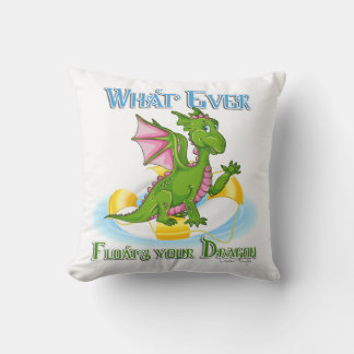Whatever Floats Your Dragon Cute Cushion