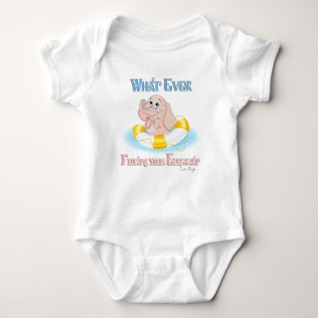 Whatever Floats Your Elephant 4 Baby Bodysuit (Front)