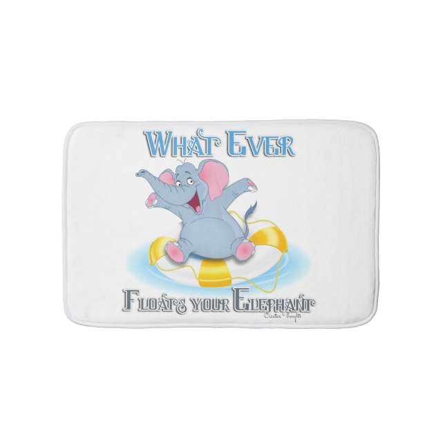 Whatever Floats your Elephant Bath Mat (Front)