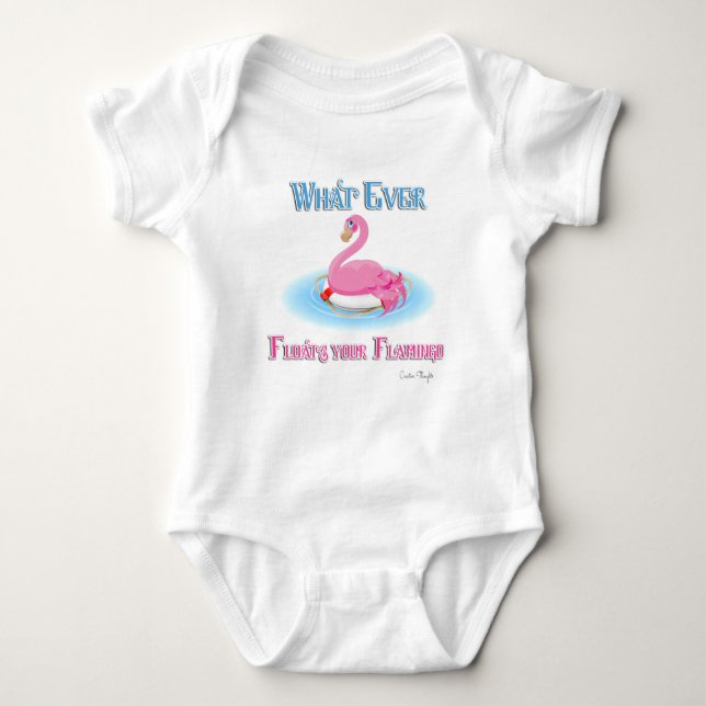 Whatever Floats Your Flamingo 2 Baby Bodysuit (Front)