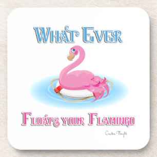 Whatever Floats Your Flamingo 2 Coaster
