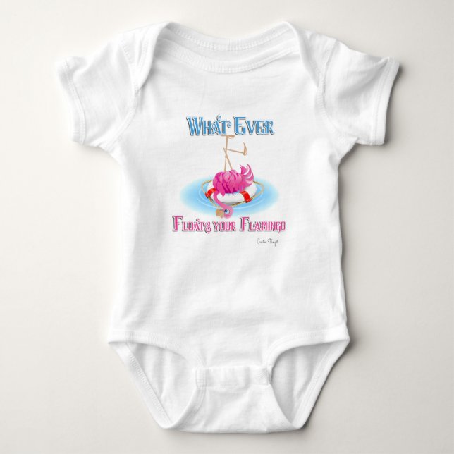 Whatever Floats Your Flamingo Baby Bodysuit (Front)