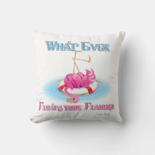Whatever Floats Your Flamingo Cushion