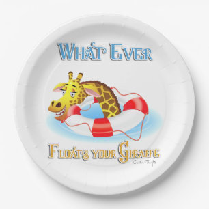 Whatever Floats Your Giraffe 2 Paper Plate