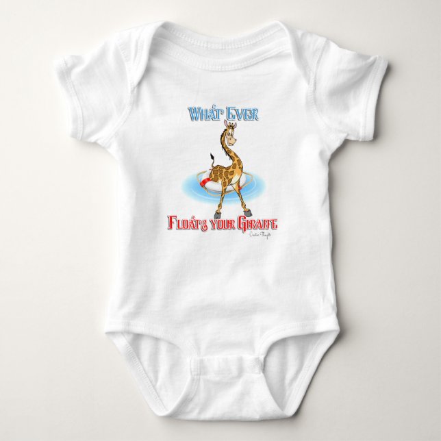 Whatever Floats Your Giraffe Baby Bodysuit (Front)