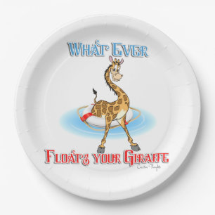 Whatever Floats Your Giraffe Paper Plate