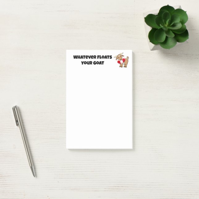 Whatever Floats your Goat Life Preserver Cartoon Post-it Notes (Office)