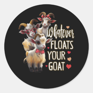 Whatever Floats Your Goat Lover Mum Bandanna Wildl Classic Round Sticker