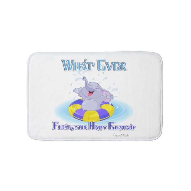 Whatever Floats Your Happy Elephant Bath Mat (Front)
