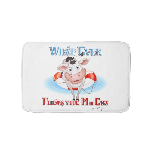 Whatever Floats Your Moo Cow Bath Mat (Front)