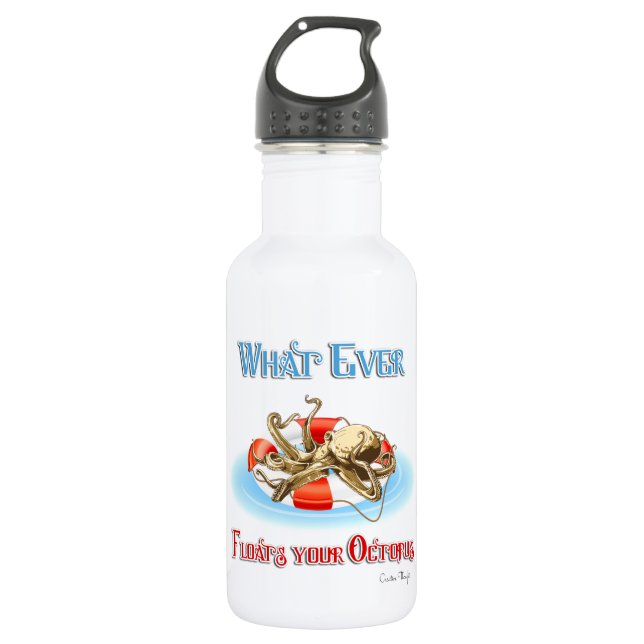 Whatever Floats Your Octopus 532 Ml Water Bottle (Front)